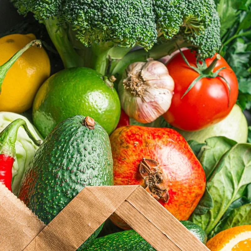 Zestaw ekologicznej żywności wegetariańskiej