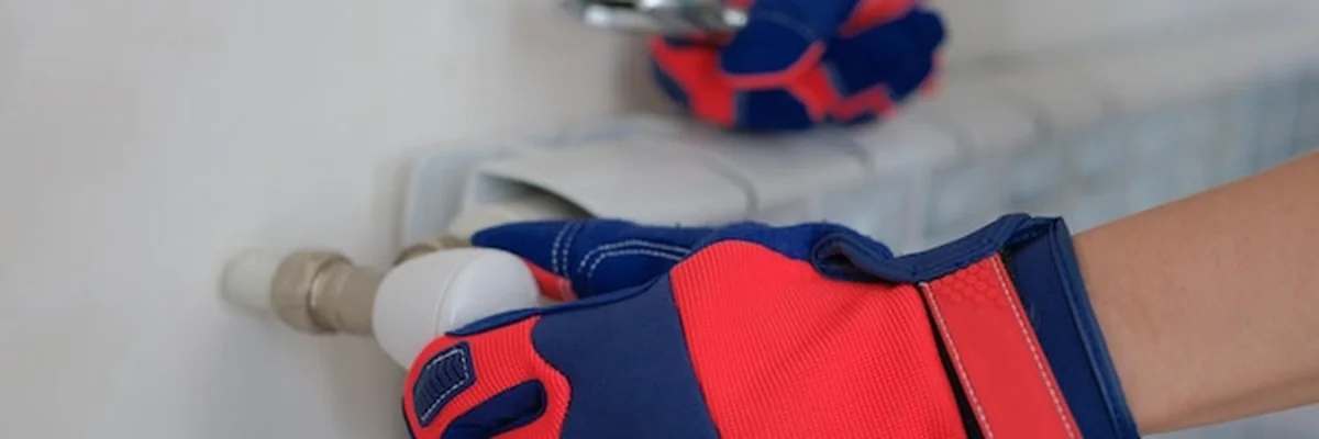 Hydraulik dostosowuje system ogrzewania w grzejnikach domowych