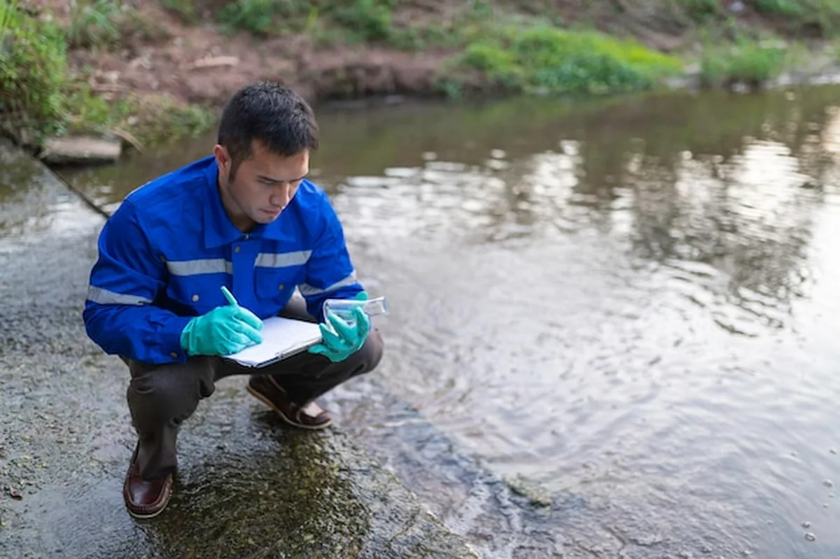 Inżynierowie sprawdzają jakość wody w laboratorium